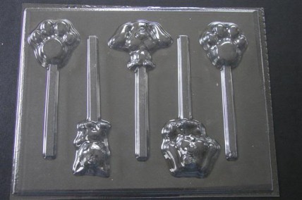 353sp Blue Dog Friends Chocolate or Hard Candy Lollipop Mold 353sp Blue Dog Friends Chocolate or Hard Candy Lollipop Mold